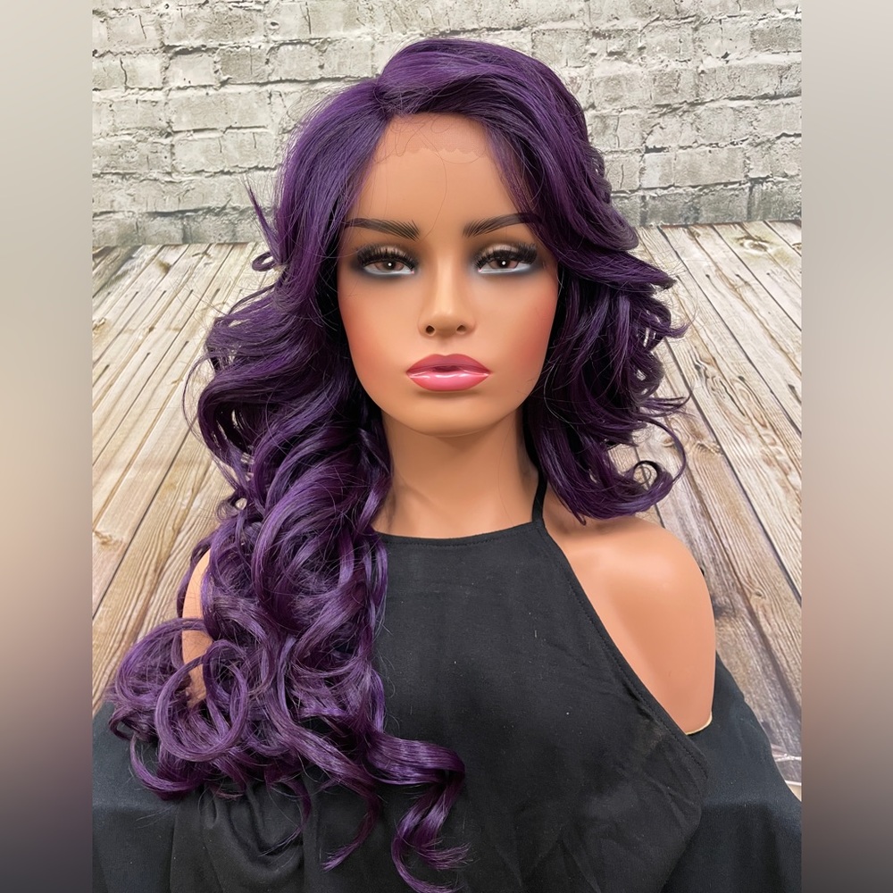 MLCP 186 deep violet lace front wig NWT